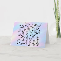 Custom Birthday Card | Iridescent Music Notes