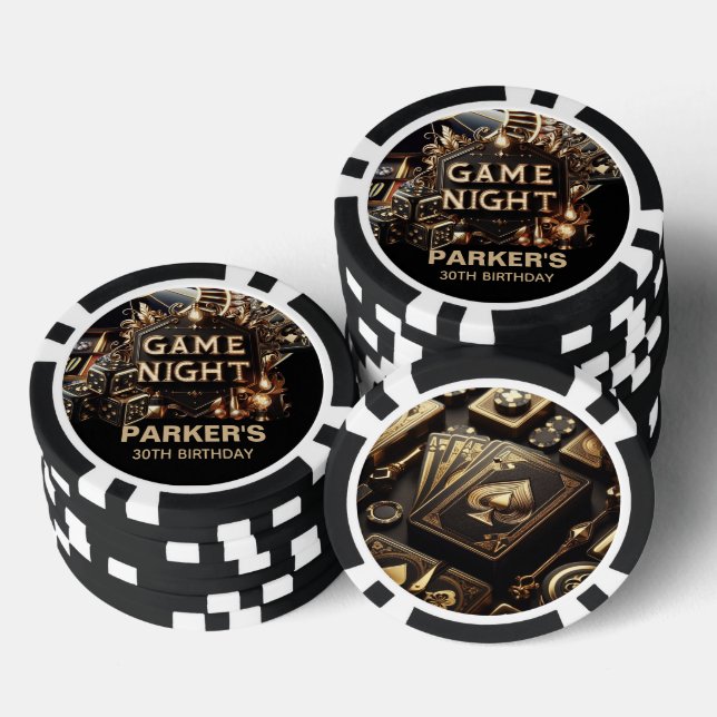 Custom Birthday Casino Game Night  Poker Chips (Stack)