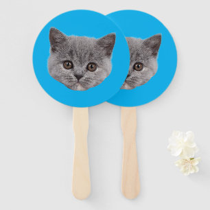Custom Birthday Face Cat Cutout Bachelorette Party Hand Fan