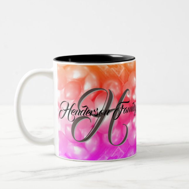 Custom Birthday Family Monogrammed Coffee Cup (Left)