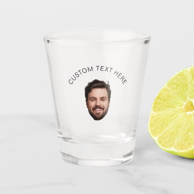 Custom birthday Funny face party favours Picture o Shot Glass (Front)
