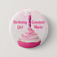 Custom Birthday Girl Pretty Pink Cupcake Photo
