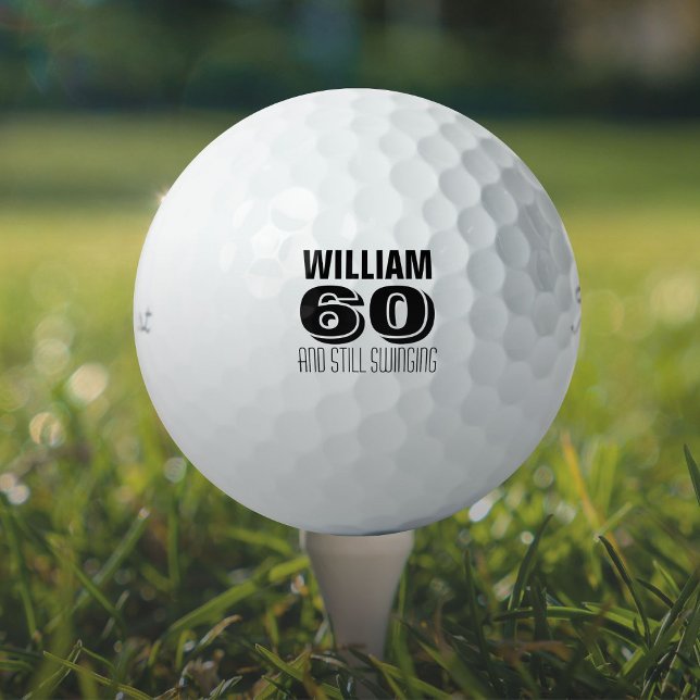Custom Birthday Golfer Still Swinging Golf Balls (Custom Birthday Golfer Still Swinging Golf Balls)