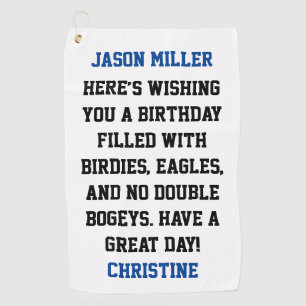 Custom Birthday Greetings Golf Towel