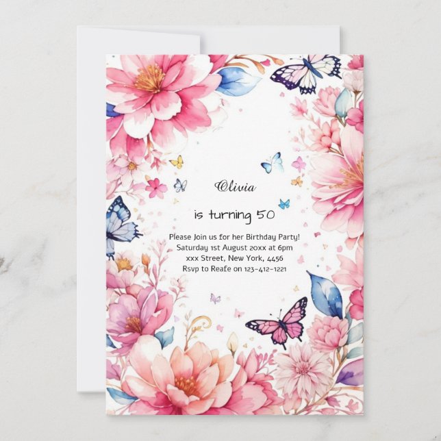 Custom Birthday Invitation (Front)