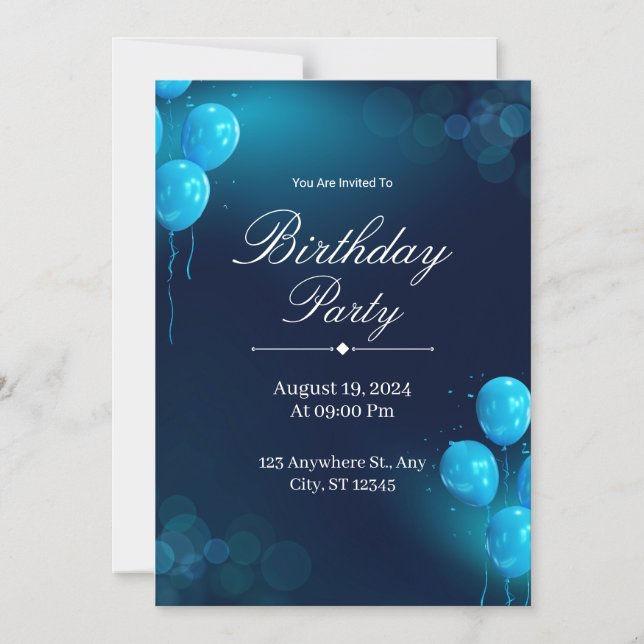 Custom Birthday Invitation Card (Front)