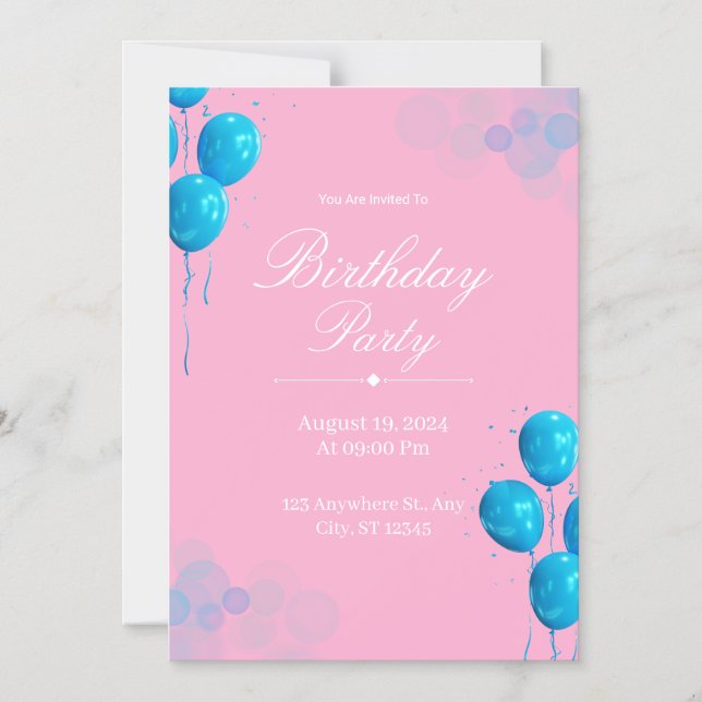 Custom Birthday Invitation Card (Front)