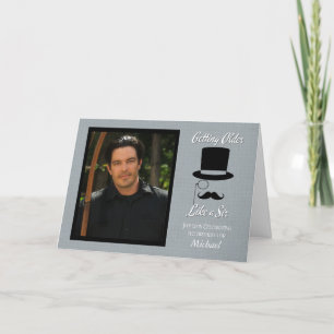 Custom Birthday Invitation w/ Top Hat and Moustach