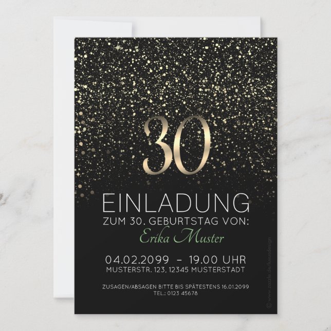 Custom Birthday Invitations 30th Birthday (Front)
