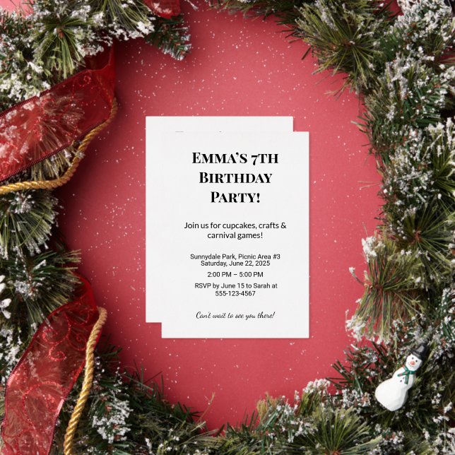 Custom Birthday Invitations & Party Cards (Insitu)