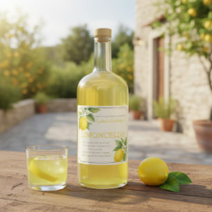 Custom Birthday Limoncello Bottle Label