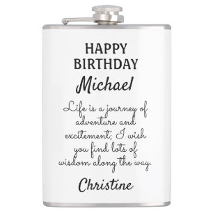 Custom Birthday Message Hip Flask