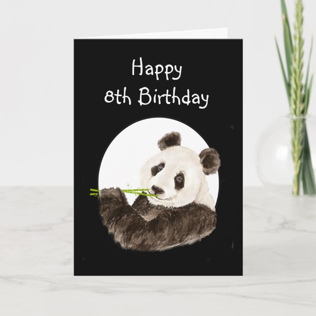 Custom Birthday Name Panda, Cute Animal Card (Front)