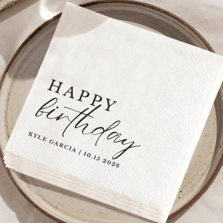 Custom Birthday Napkins with Text - Personalised