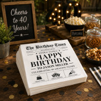 Custom Birthday Newspaper Napkins, Fun Birthday