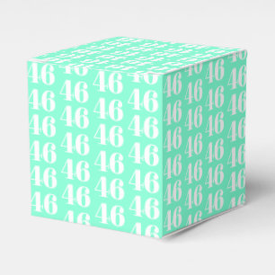Custom birthday number Gift Favour Box aqua white