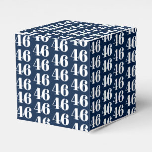 Custom birthday number, navy blue white Gift Favour Box