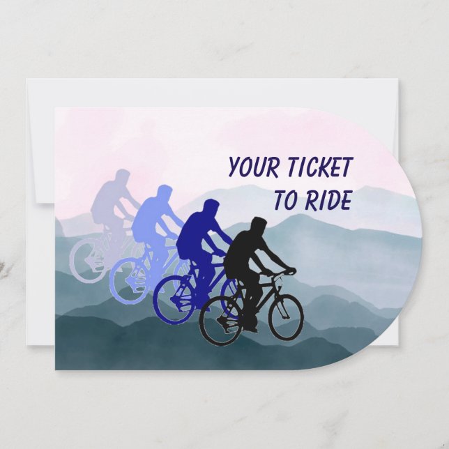 Custom Birthday Party, Bike, Cycle, Biking Invitation (Front)