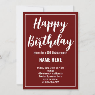 CUSTOM BIRTHDAY PARTY EVENTS INVITATION
