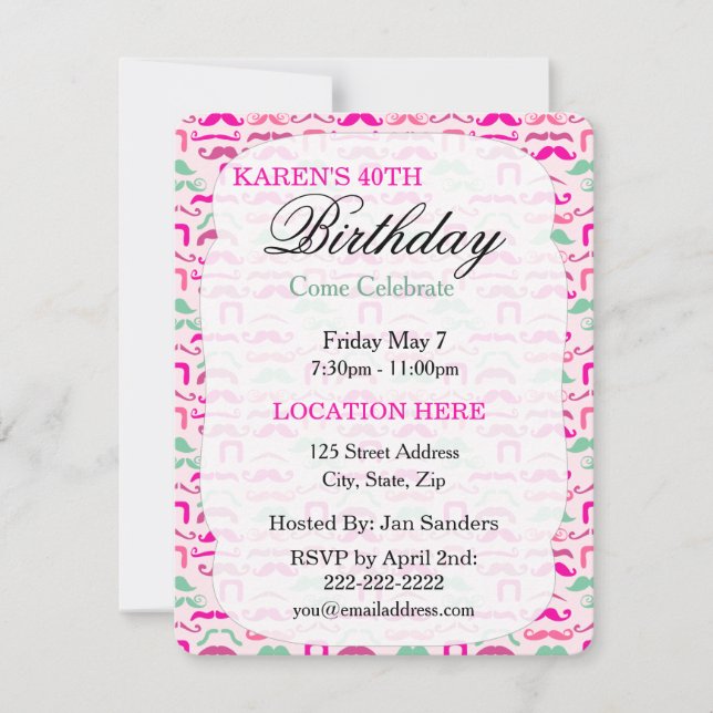 Custom Birthday Party Invitationspersonalize Invitation (Front)