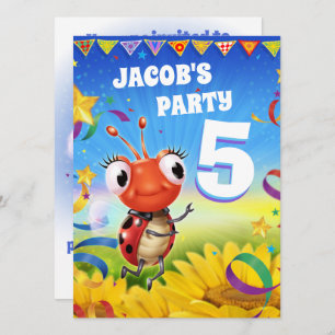 Custom Birthday Party invite boy 5yrs old