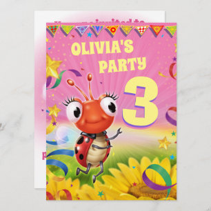 Custom Birthday Party invite girl 3yrs old