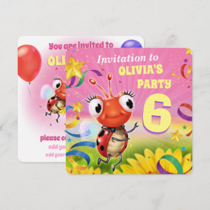 Custom Birthday Party invite girl 6yrs old