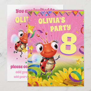 Custom Birthday Party invite girl 8yrs old