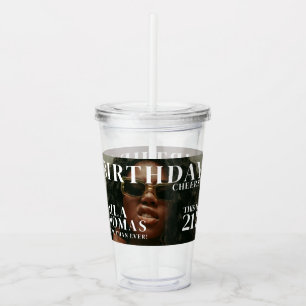 Custom Birthday Party Magazine Cover Cheers Acrylic Tumbler