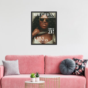 Custom Birthday Party Magazine Cover Cheers Canvas Print