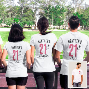 Custom Birthday Party Matching Group Or Squad Pink T-Shirt