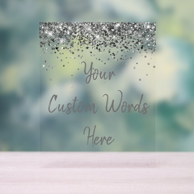 Custom Birthday Party Personalised Your Text Here  Acrylic Sign (Neutral)