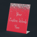 Custom Birthday Party Personalised Your Text Here  Pedestal Sign<br><div class="desc">custom birthday party pedestal sign,  sweet 16 quinceanera 40th 50th,  glitter wedding reception gift table,  personalised anniversary 30th 21st 15th,  bachelorette sixteen 16th bridal 20th,  twenty-fifth 25th twenty first daughter,  girl wife twinkle sparkle granddaughter,  grandson son boy 5th fifth,  10th 80th 18th hen night,  red silver for baby shower</div>