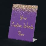 Custom Birthday Party Personalised Your Text Here  Pedestal Sign<br><div class="desc">custom birthday party pedestal sign, sweet 16 quinceanera 40th 50th, glitter wedding reception gift table, personalised anniversary 30th 21st 15th, bachelorette sixteen 16th bridal 20th, twenty-fifth 25th twenty first daughter, girl wife twinkle sparkle granddaughter, grandson son boy 5th fifth, 10th 80th 18th hen night , purple gold for baby shower,...</div>