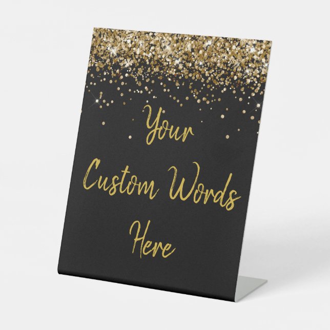 Custom Birthday Party Personalised Your Text Here  Pedestal Sign (Front)