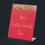 Custom Birthday Party Personalised Your Text Here  Pedestal Sign<br><div class="desc">custom birthday party pedestal sign,  sweet 16 quinceanera 40th 50th,  glitter wedding reception gift table,  personalised anniversary 30th 21st 15th,  bachelorette sixteen 16th bridal 20th,  twenty-fifth 25th twenty first daughter,  girl wife twinkle sparkle granddaughter,  grandson son boy 5th fifth,  10th 80th 18th hen night,  red gold for baby shower</div>