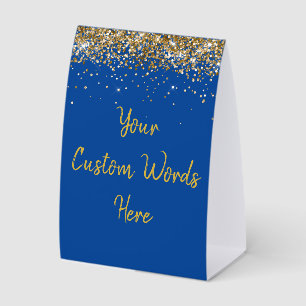 Custom Birthday Party Personalized Blue and Gold