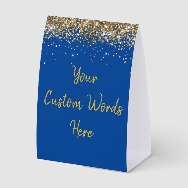 Custom Birthday Party Personalized Blue and Gold (Front)