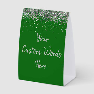 Custom Birthday Party Personalized Emerald Silver