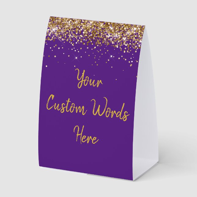 Custom Birthday Party Personalized Purple and Gold (Front)