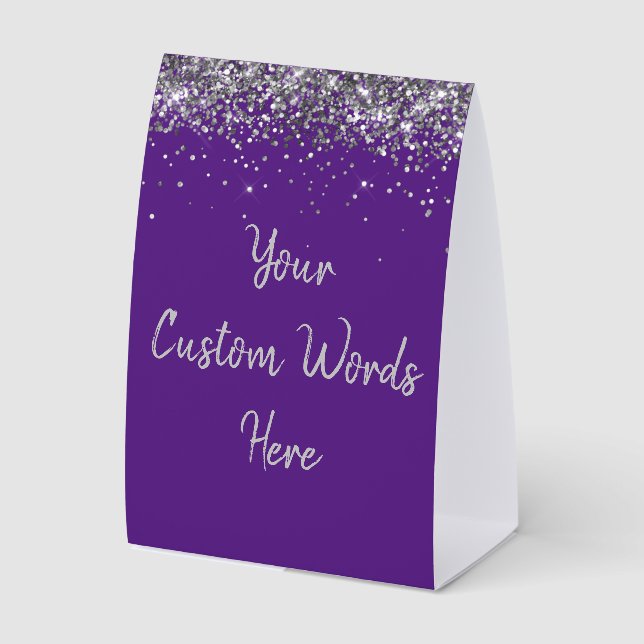 Custom Birthday Party Personalized Purple & Silver (Front)
