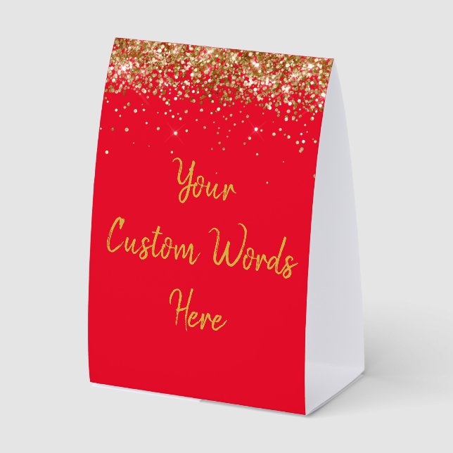 Custom Birthday Party Personalized Red and Gold (Front)