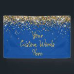 Custom Birthday Party Photo Booth Blue and Gold Banner<br><div class="desc">wedding photo booth backdrop sparkly,  sweet 16 quinceanera 40th 50th,  personalised 30th 21st 16th 15th,  25th fifteen sixteen twenty-fifth first,  prop son boy man husband,  custom banner for photo booth,  twinkle glitter banner for anniversary,  bridal shower banner hen weekend,  sparkle banner for birthday party,  anniversary banner royal blue gold</div>