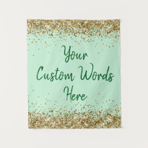 Custom Birthday Party Photo Booth Prop Mint Green Tapestry