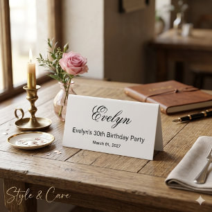 Custom Birthday Party Table Tent Display Design