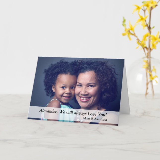 Custom Birthday Photo Card (Yellow Flower)