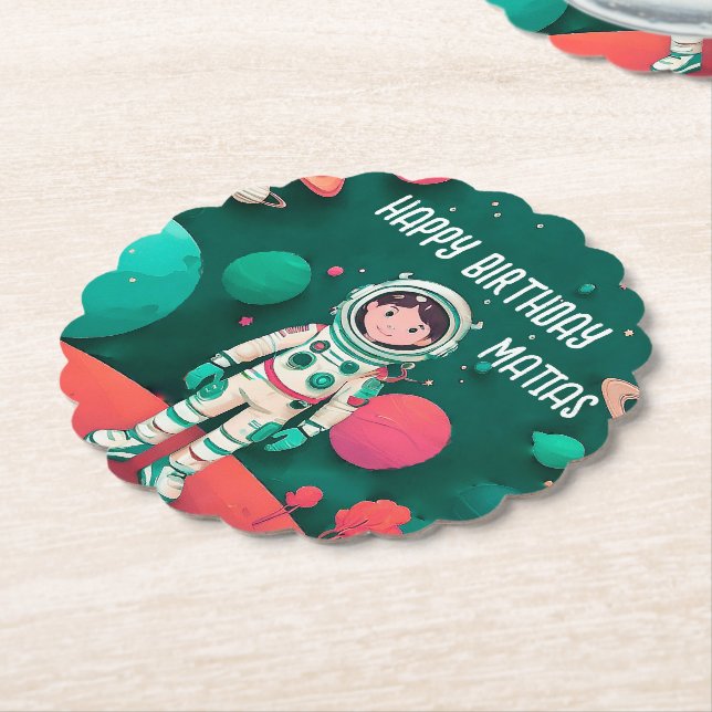 Custom Birthday Postcards Paper Coaster (Angled)