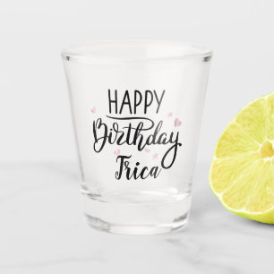 Custom Birthday Rose Gold Shot Glass