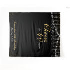 Custom Birthday String Lights Gold Backdrop Photo