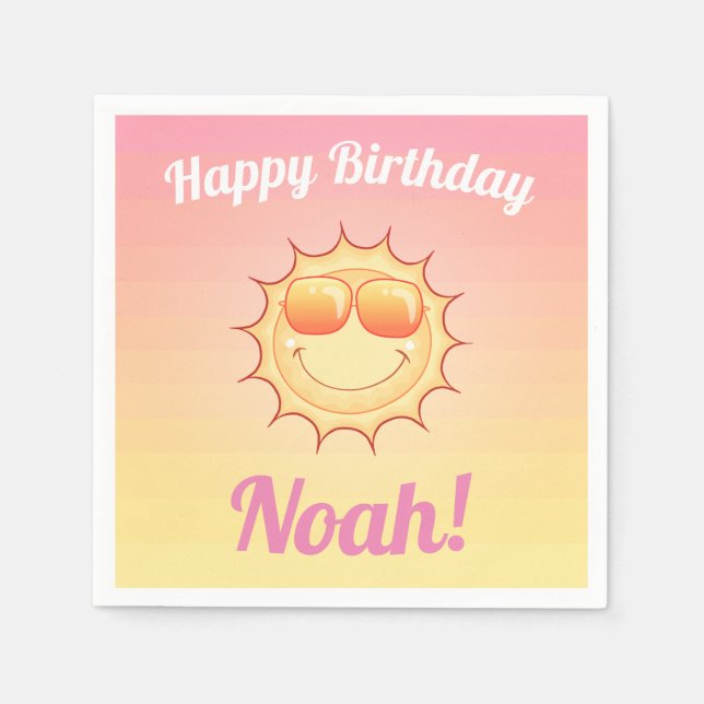 Custom Birthday Sunset Napkin (Front)